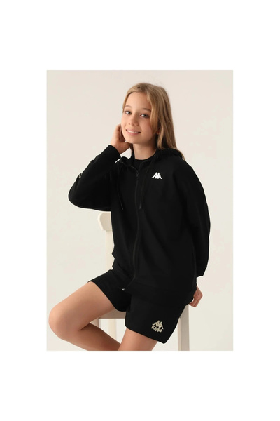 Kappa ΦΟΥΤΕΡ ΚΟΡΙΤΣΙΑΣ FULLZIP - ΜΑΥΡΟ