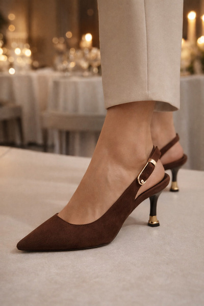 HVZ Exclusive Brown Suede Women's High Heel Shoes (8cm) Engagement, Promise, ...