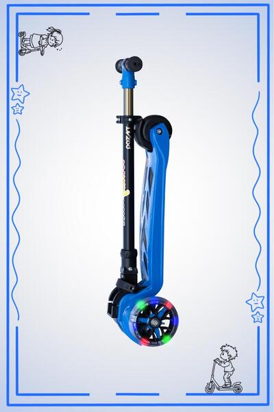 POZART P Winky 3-Wheeled Scooter with Led Lights, Foldable, 90kg Carrying Capacity, Can Be Used by Ages 3+ and Above