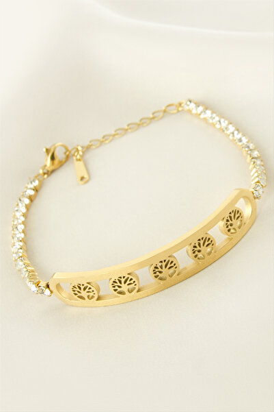 Bijuteri Net Tree of Life Steel Bracelet