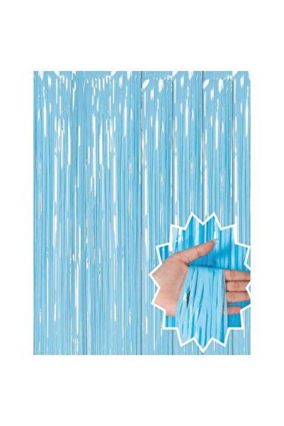 Leyaton Soft Mavi Püsküllü Kapı Perdesi - Parti, Baby Shower, Sünnet Süsü, Ci...