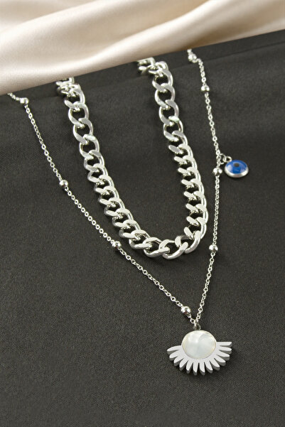 OSENSE Sun Steel Double Necklace