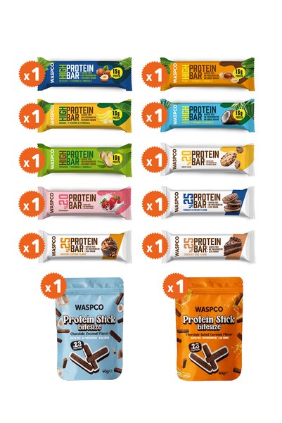 Waspco Protein Intro Pack 12 Pieces (12 Varieties)