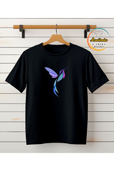 ASELİNDA Μπλουζάκι από βαμβάκι με στρογγυλή λαιμόκοψη και στάμπα Blue Bird