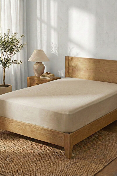 İyi Geceler Türkiye Double Cotton Fitted Sheet Beige 160X200