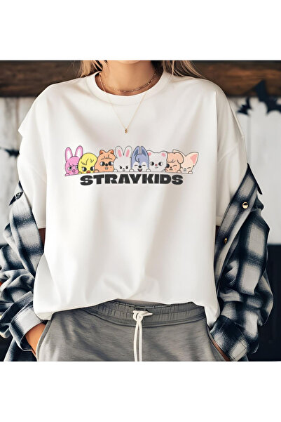 barsdepo Tricou unisex cu imprimeu STRAYKIDS pentru copii/adulți (CU CADOU SU...