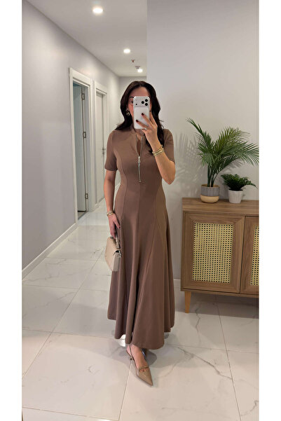 BİRCANÇİL Kitana Mink Zipper Dress