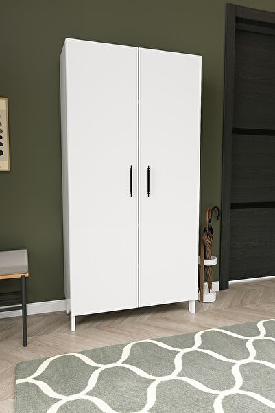 dekor fim DF08106 2 Kapaklı Çok Amaçlı 5 Raflı Ayarlanabilir Raf Sistemli Fon...