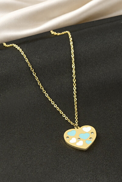 OSENSE Heart Enamel Steel Necklace