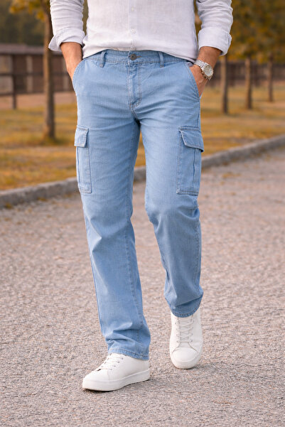 comstar Muške premium udobne B.Blue široke kargo pantalone