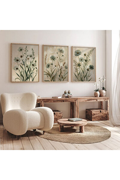 Dekorsiahome Set de 3 piese cu cadru din lemn pentru sufragerie, hol, bucătăr...