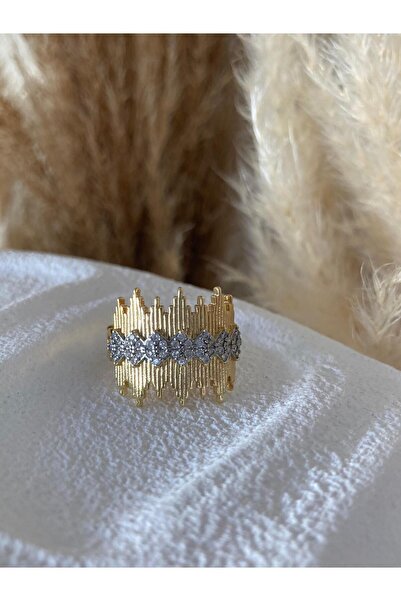 THE HEG JEWELRY Zirkon Taşlı Gold Yüzük