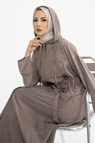 KADEEM Sahra Cupra Belt Detailed Ferace Khaki - 422637