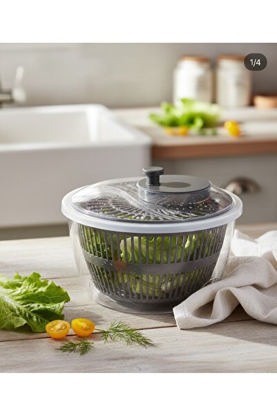 Practical Vegetable Dryer And Salad Preparer 4.5 L Large Bowl Grey