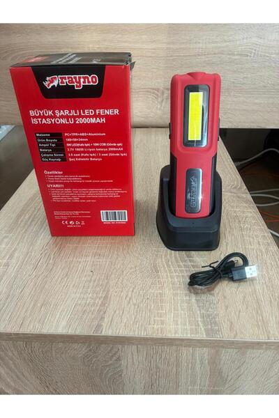 RAYNO Büyük Şarj İstasyonlu Kamp ve Çok Amaçlı Led Fener 2000 mAh