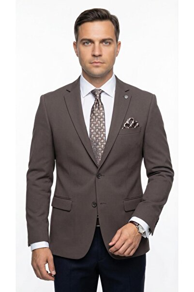 Plus Scorpion سترة رجالية قصة ضيقة – قماش قابل للتمدد قماش مجدّل قماش، زر مزد...