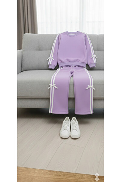 Babito Baby Детски двукомпонентен спортен екип за момичета с черни странични ...