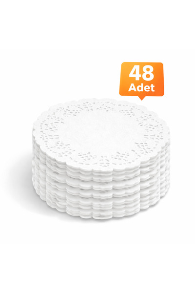 ARVALE 48 Adet Kağıt Dantel Sunum Kağıdı - Lüks Bardak Altlığı Ve Tabak İçi S...