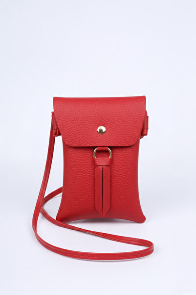 BagsMadame Red Magnetic Closure Crossbody Phone and Shoulder Bag 20X13 cm
