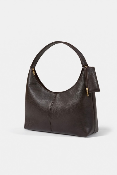 Çantacımstore Women's Faux Leather Mini Wallet Baguette Bag Brown