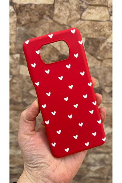 Vip Case Poco X3 and X3 Pro Compatible Mini White Heart Patterned Silicone Sh...
