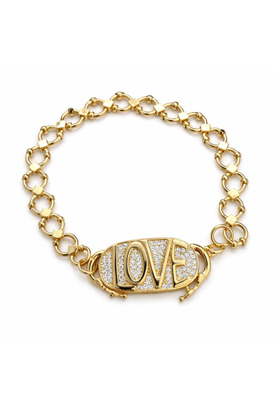 neslyaccessories Kuyumcu İşçilikli 14k Gold Love Künye