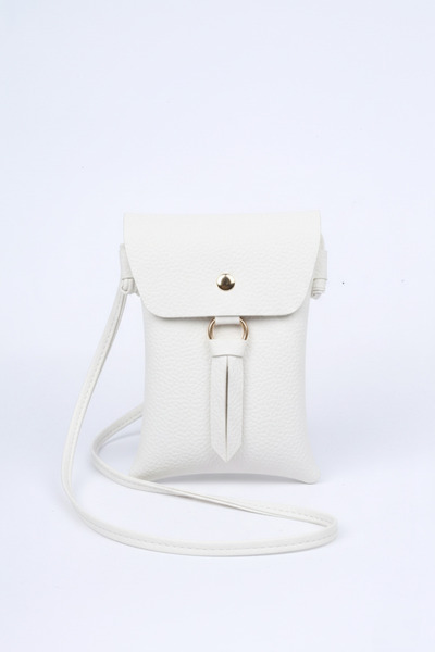 BagsMadame White Magnetic Closure Crossbody Phone and Shoulder Bag 20X13 cm