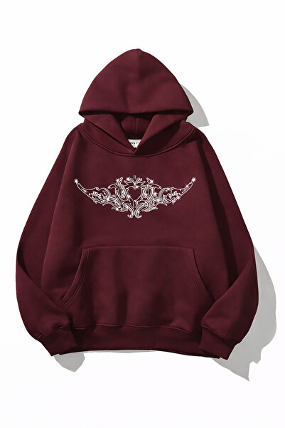 Flaubert - Hanorac unisex cu imprimeu cu linii de inimă și pietre, din țesătu...