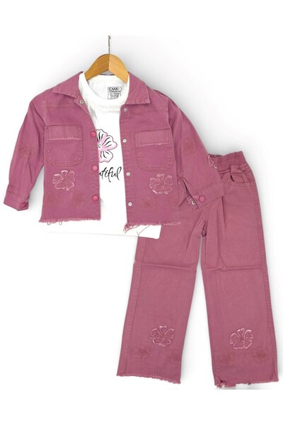 voyyo kids baby Pantaloni din in cu motive florale pentru fete cu vârste într...