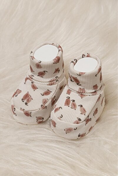 Polpuf Flexible Baby Booties with Penguin Pattern