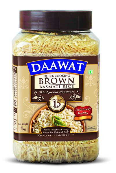 Daawat Fast Cooking Brown Rice Jar, 1 Kg