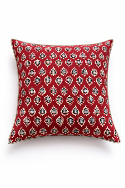 İndiakka Dekoratif Baskılı Pamuklu & Keten Yastık – 45x45 cm