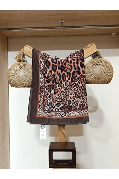 Hira İpek Scarf Leopar Desenli Bambu Kraş Şal