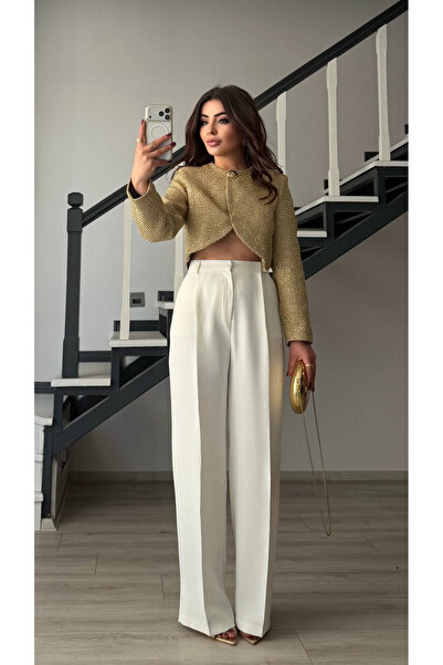 Oslove White Premium Palazzo Trousers