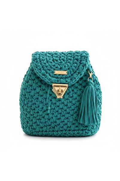 ALLGELSİN Ръчно изработена дамска раница, ръчно плетена чанта от трикотажен плат