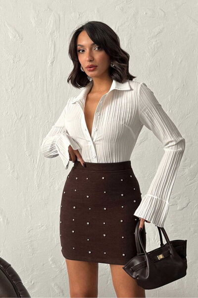 VERYMODA Καφέ Φούστα με Κουκκίδες |   F1627