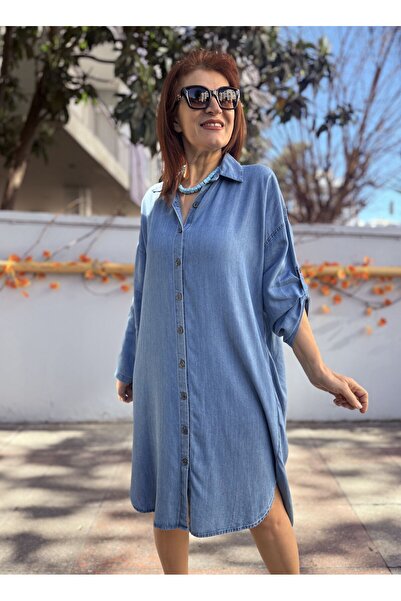 DenizEge Liyosel Denim Shirt Dress