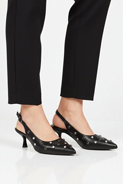 AYAKMOD Black Thin Heeled Women's Evening Dress Shoes 519150 Z