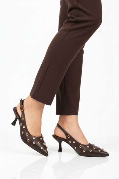 AYAKMOD Brown Thin Heeled Women's Evening Dress Shoes 519150 Z