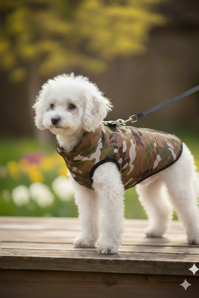 PATİLİNKA Cat - Dog Waterproof Winter Camouflage Vest with Fleece Inside - Co...