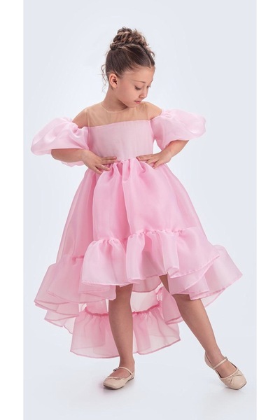 Baby Aden Babyaden Tailed Karolin Cloth Low Balloon Sleeve Birthday Evening D...