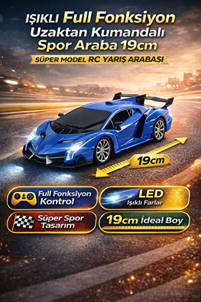 TRENDZONE Uzaktan Kumandalı Işıklı Lamborghini Spor Araba 19cm | Full Fonksiy...