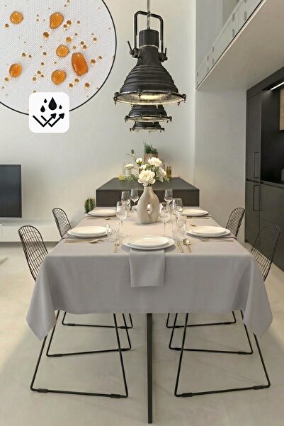 cotton maison Dertsiz Panama Linen Premium Tablecloth - Water and Stain Repel...