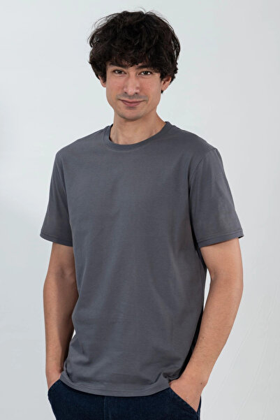 ETİFA Zero Neck T-Shirt Smoked