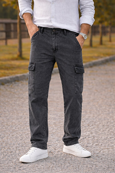 comstar Muške premium udobne antracit kargo široke pantalone