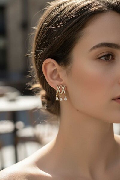 Aware Time Anti-Tarnish Steel Zircon Stone Earrings