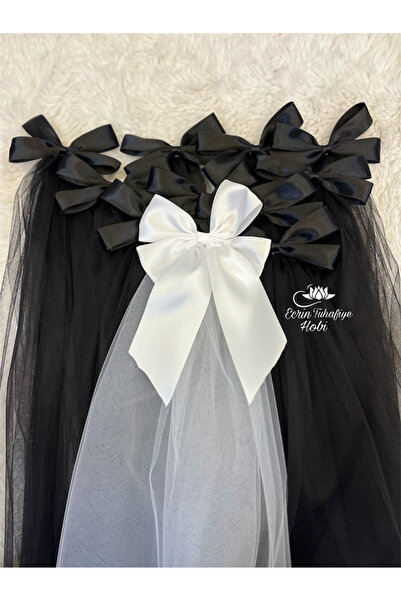 ecrin tuhafiye hobi Siyah Kına Gecesi Saten Tüllü Nedime After Tokası 10+1 To...