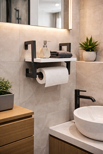 Euromob Duvara Monte Havluluk, Mutfak Organizer, Banyo Rafı, Havlu Tutucu, As...