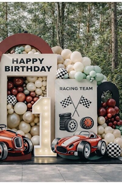 Çemrek Süs Parti Beige Chrome Copper Winter Green Deep Red Balloon Chain Set ...