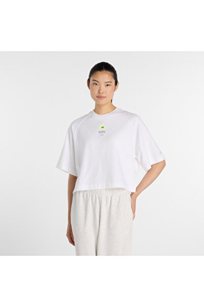 New Balance Vortex Kadın Beyaz T-Shirt